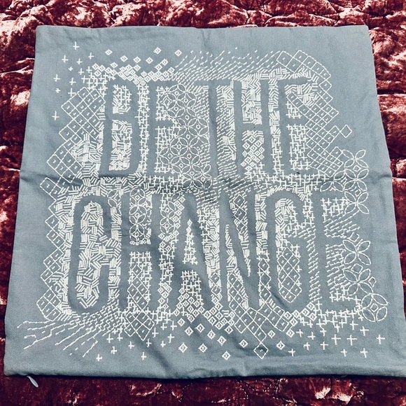 Pottery Barn Teen “Be the Change” Pillow Cover - Picture 4 of 4
